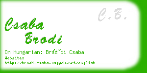 csaba brodi business card